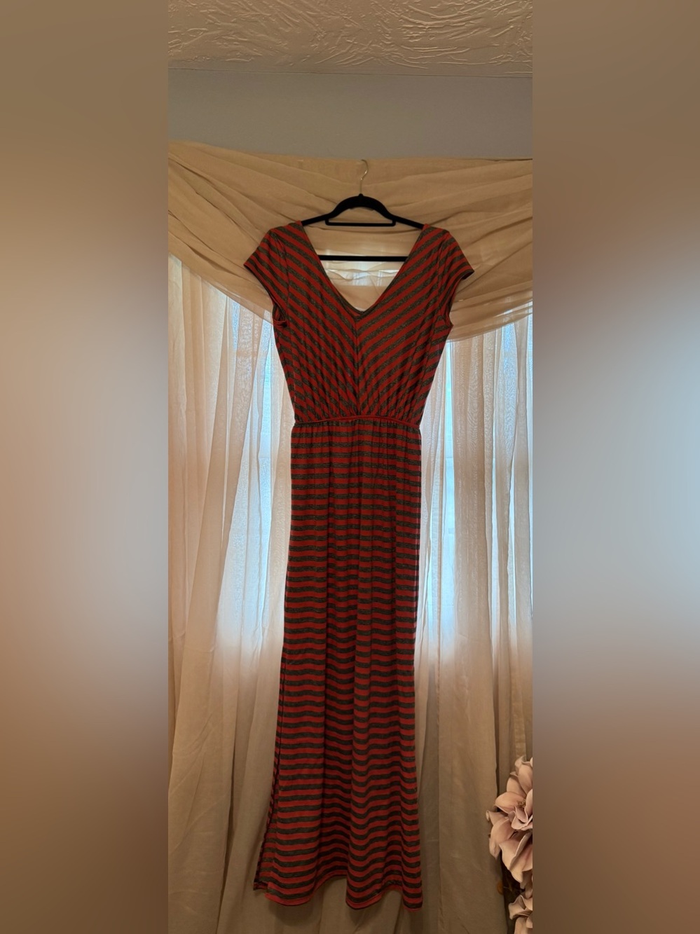 Pins & Needles Red and silver Striped Dress